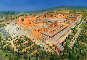 Rendering of Knossos in ancient times.