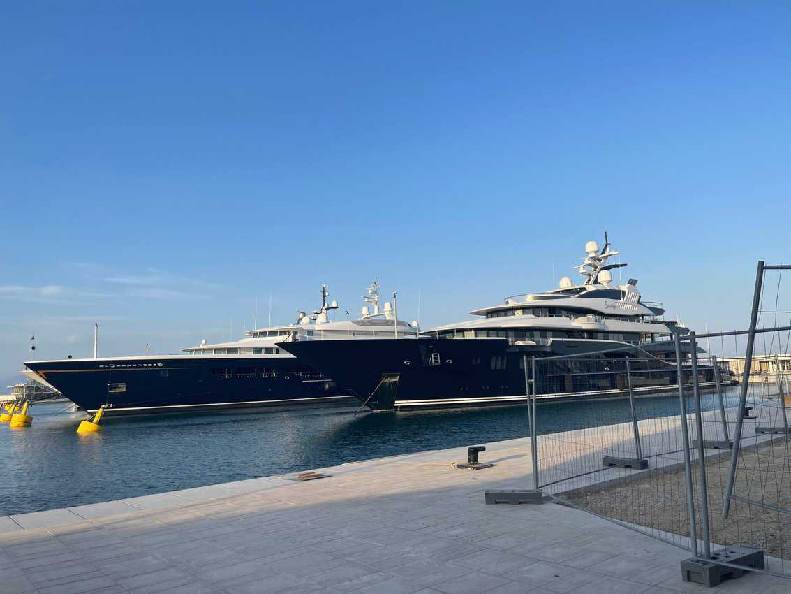 Just a few of the superyachts who dock in Antibes, France.