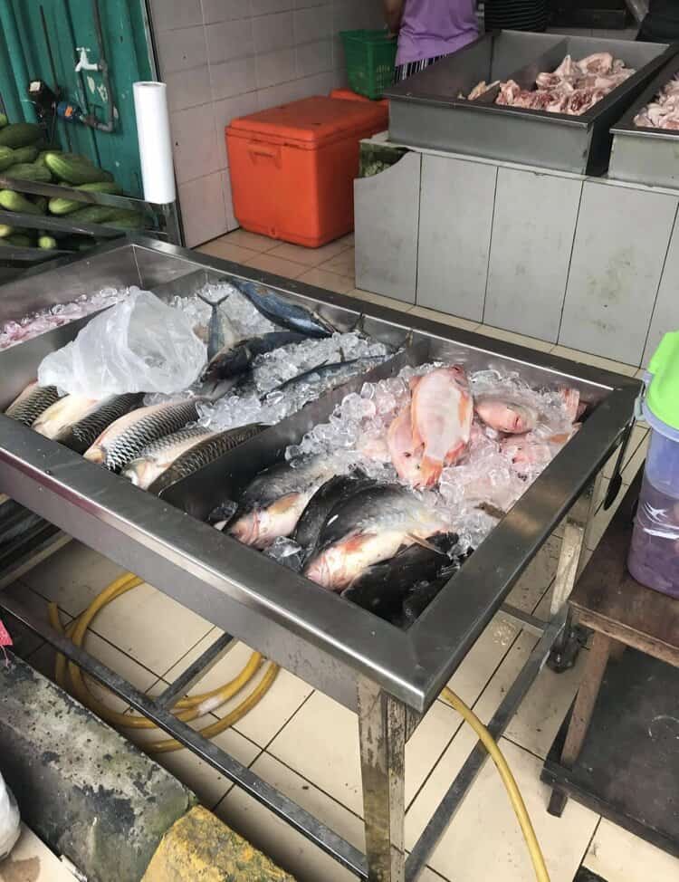  Fish market in Kapit, Borneo.