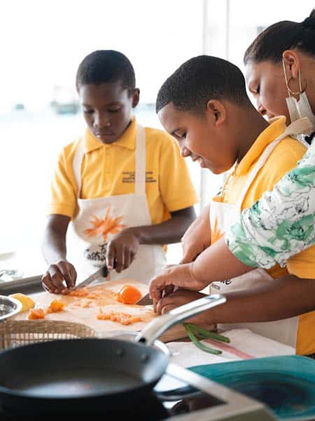 The 2021 Festival de la Gastronomie had cooking demonstrations for kids at French St. Martin Festival Gastronomie-Souleyman