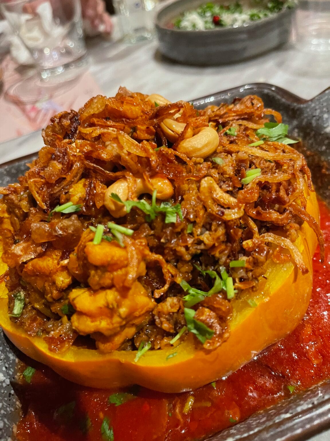 Stuffed squash at Dar Basma, Al Hafuf, Saudi Arabia.