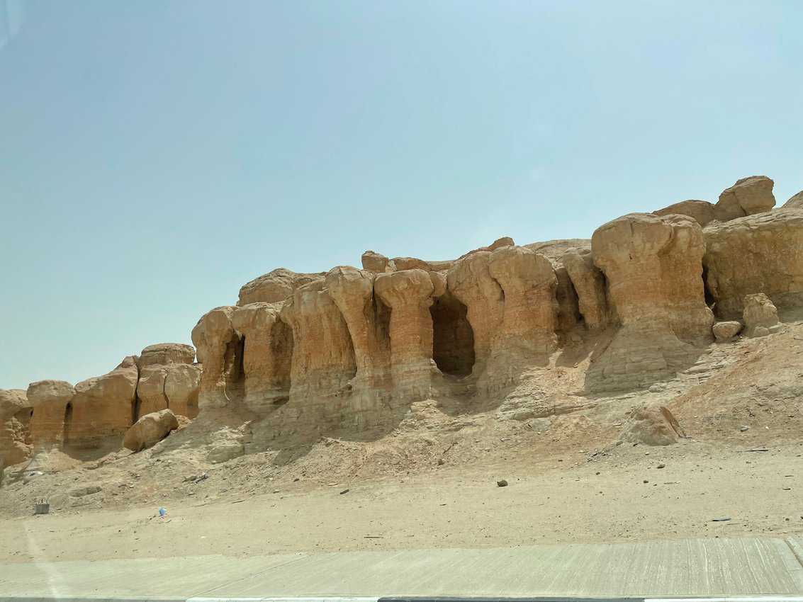 Strange rock formations at the Land of Civilization in Al Hufuf, Saudi Arabia. Max Hartshorne photos.