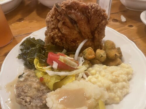 A plateful of Southern deliciousness at The Smith House, one of the oldest continuously operating restaurants in Georgia.