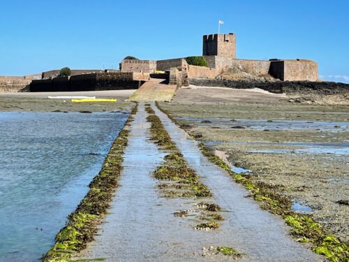 St. Aubin's fortress is only accessible at low tide and is now deserted