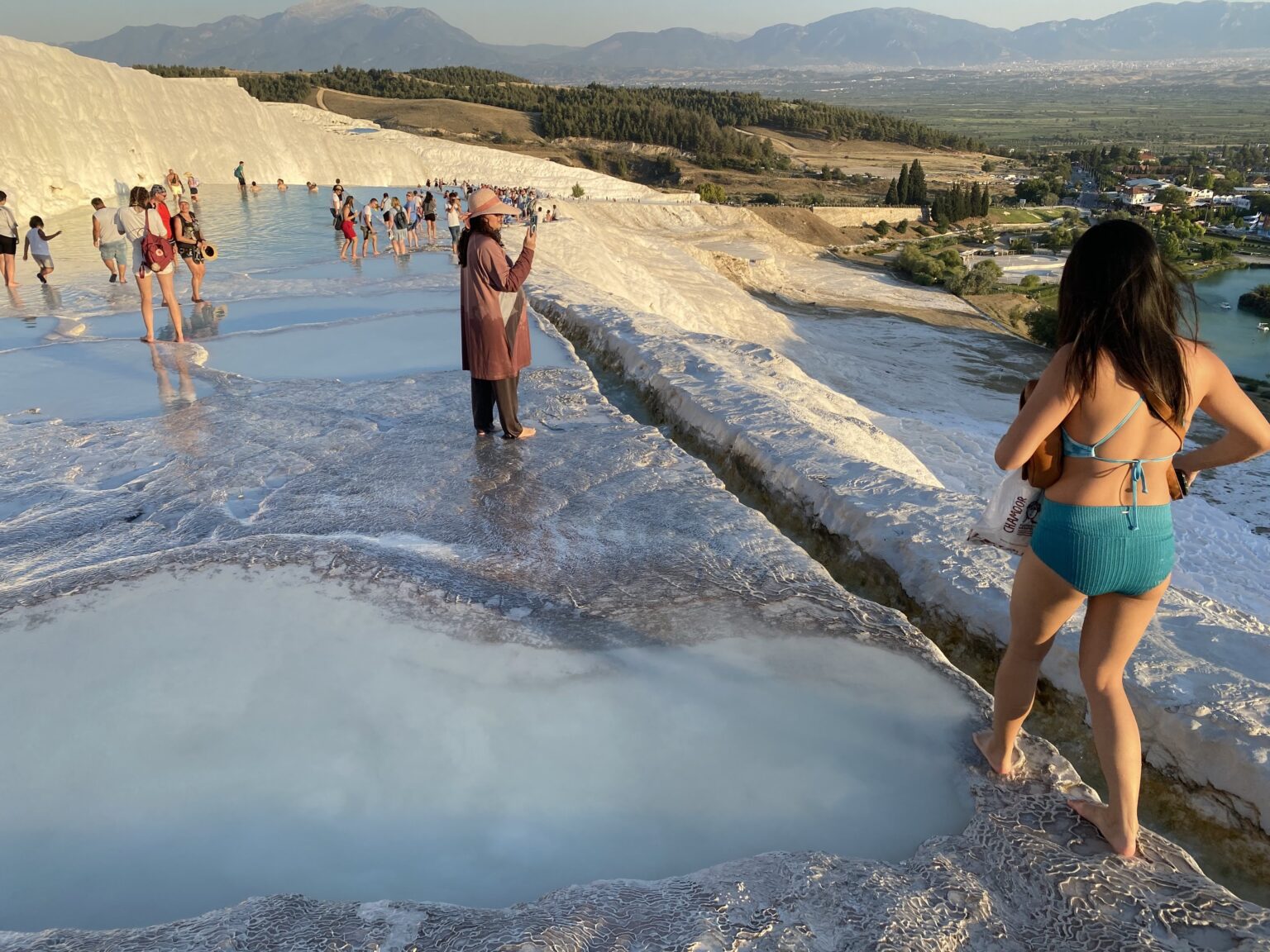 Many visitors chose to spend the entire day relaxing in the area, visiting the ruins in the afternoon, and taking advantage of the sunset light for their final thermal springs photos. Annie Chen photos.
