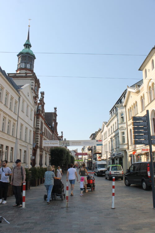 Schloßstraße is one of Schwerin’s biggest walking thoroughfares. Also known as Schloss Street.