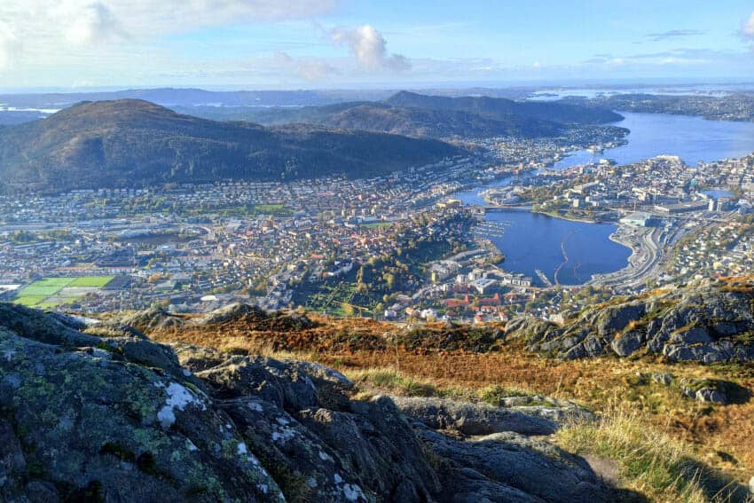Bergen city as seen from Mt. Ulriken