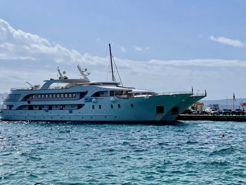 MV Futura, the yacht the group chartered for the journey around Croatia. Terri Colby photos. Cruising Croatia.