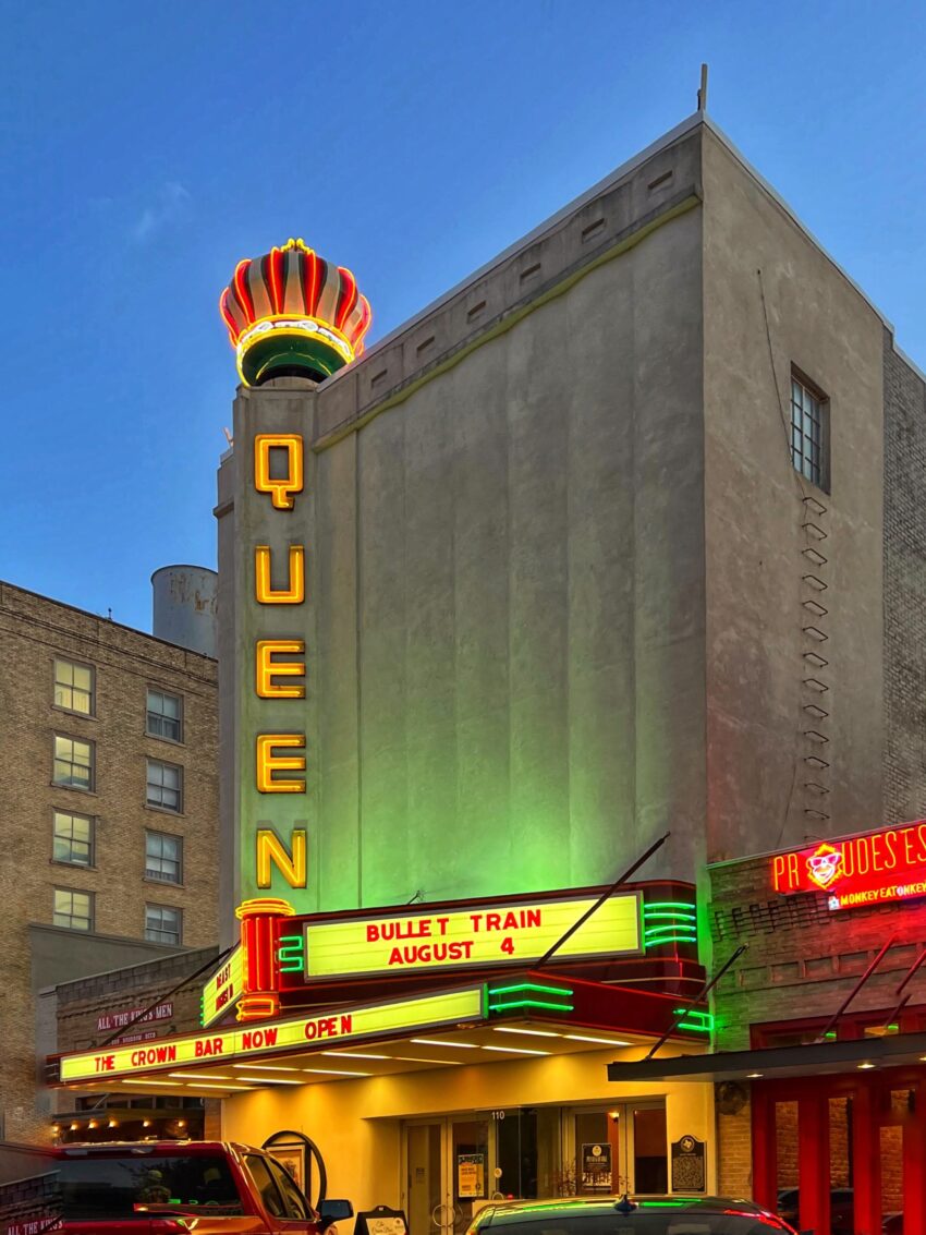 The Queen Theater is the crown jewel of downtown Bryan, Texas. Sharon Kurtz photos.