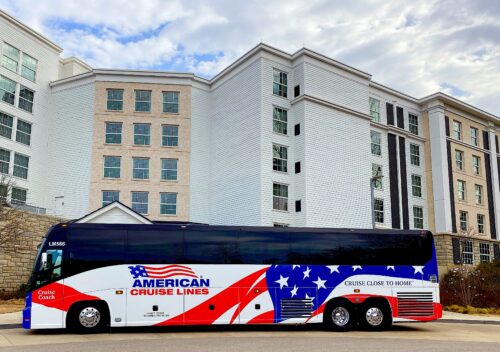 American Cruise Lines has its own cruise coach that follows the riverboat for dependable transportation at shore excursions.