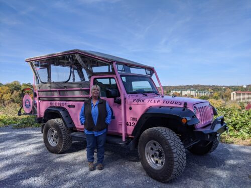 Julie Starr was our knowledgeable local guide for Pink Jeep Tours who also took us on a brief, rattling 4x4 off-road experience in the Smokies.