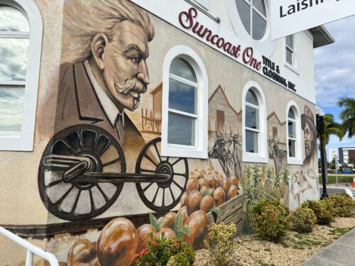 This mural in downtown gives a nod to railroad baron Henry Plant.