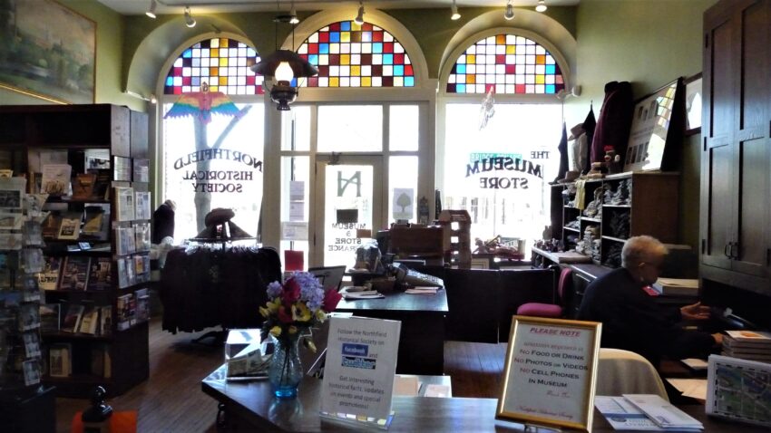 The gift shop of the Northfield Historical Society in the building that was next to the bank.