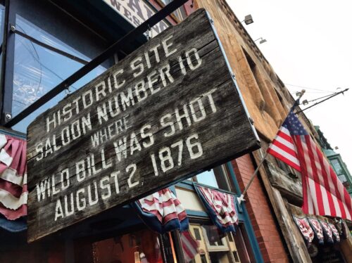 The real location of Saloon Number 10 was across the street from the current one and indicated by historic signs