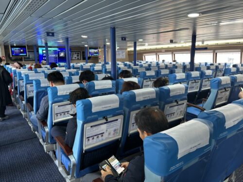 Panstar Cruise ferry travels between Busan, Korea and Hitakatsu, Tsushima's northern port