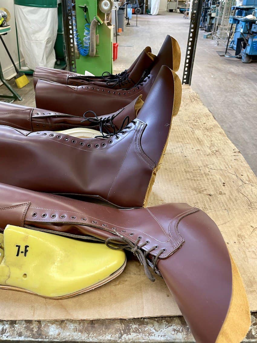 Alberta Boot Co. is the only factory in Canada to produce Royal Canadian Mounted Police (RCMP) boots, known as High Browns. 
