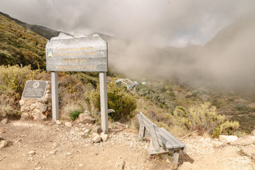 Arriving to Crestones Base Camp in Chirrip National Park in Costa Rica.