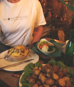 Firelit pub grub: Roasted potatoes and sausage are up-scale bangers and mash, but Shepherd's pie is down-to-earth.