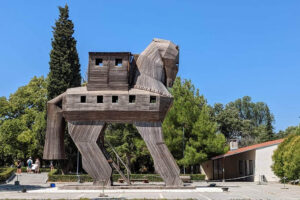 The Trojan horse AT Troy ruins