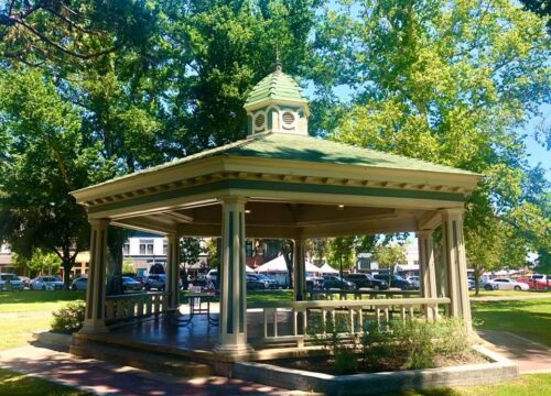 Gazebo and park in the heart of downtown Paso Robles photo by Noreen Kompanik