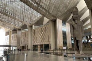 Inside the GEM, Great Egyptian Museum, which is almost open in Cairo after decades. Michele Herrmann photos.
