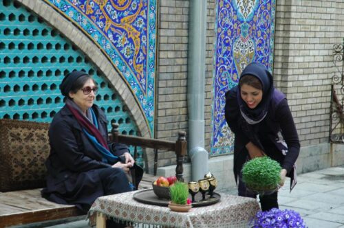 Women in the cafe of Iran