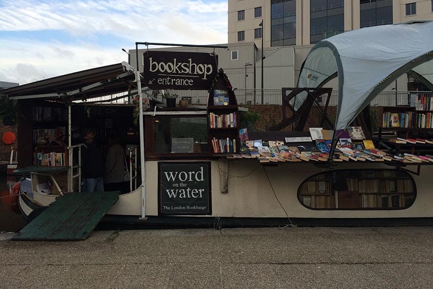 The barge bookstore Word on the Water on the Regents Canal.