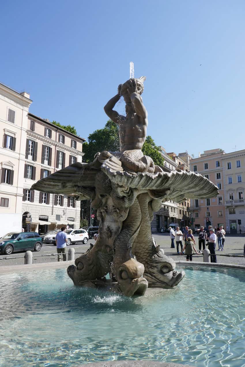The Triton Fountain, by the Baroque sculptor Bernini, can be found in the center of Piazza Barberini, the meeting point for our tour. Jade Raykovski photos 