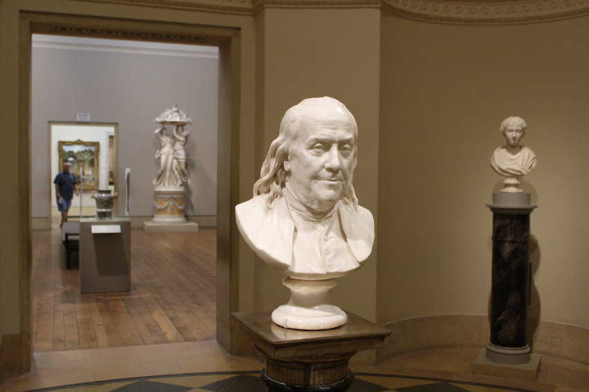 Ben Franklin bust at the museum. 