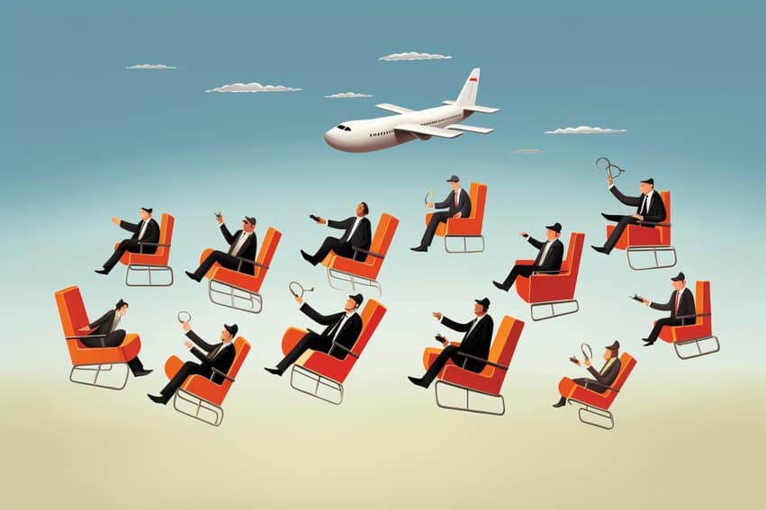 Don't Switch Seats on an airplane say the experts. Illustration by Dustin Elliott