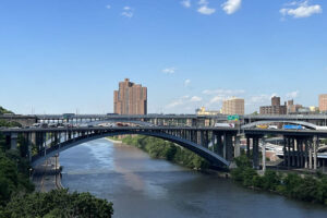 A lovely view of bridges over the Harlem River from the High Bridge Park walkway. Photo by Susmita Sengupta