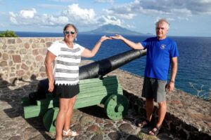 Looking at St Kitts across the Statia Channel